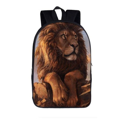 Grand sac à dos lion majestueux