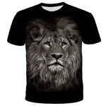 T-Shirt Lion Noir Et Blanc