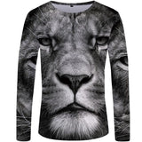 T-Shirt Lion Hiver Noir Et Blanc