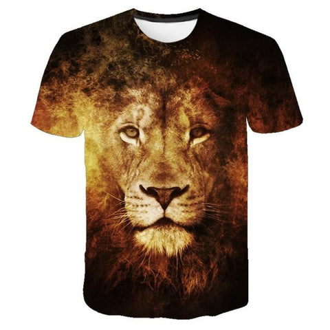 T-Shirt Avec Tête De Lion Stylée