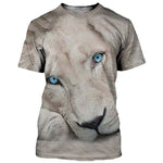 T-Shirt Lion Yeux Bleus