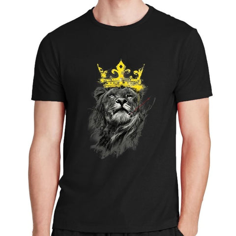 T-Shirt Lion Couronne noir