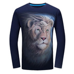T-Shirt Lion Hiver Bleu