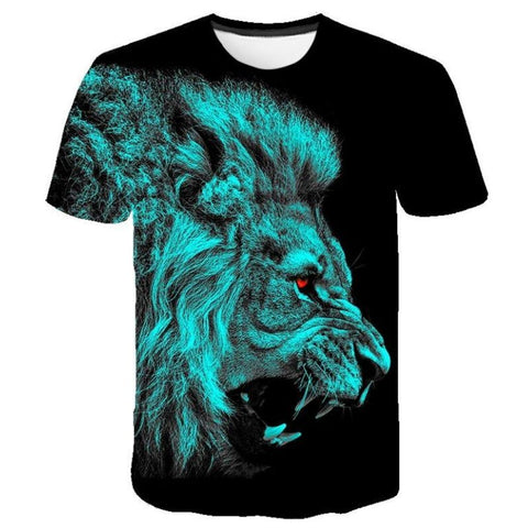 T-Shirt Lion Bleu