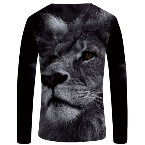 T-Shirt Lion Hiver Sombre Dos