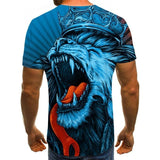 T-Shirt Lion Roi Bleu Dos
