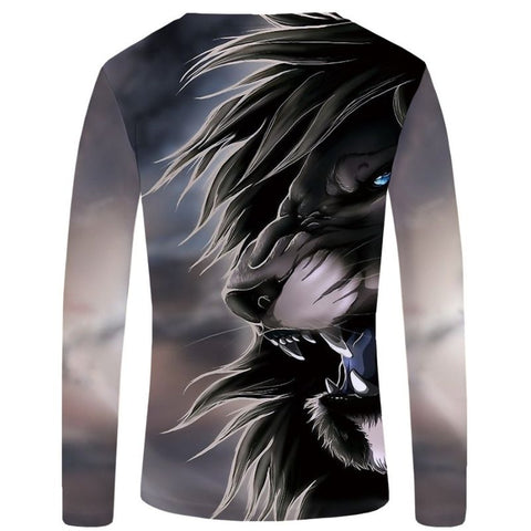 T-Shirt Lion Hiver Agressif Dos