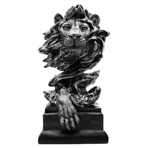 Statuette-lion-argent