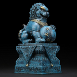 Statue lion chinois.