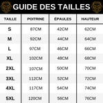 Guide des tailles T-Shirt Lion Hiver Noir Et Blanc