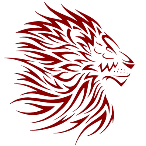 Sticker lion rouge.