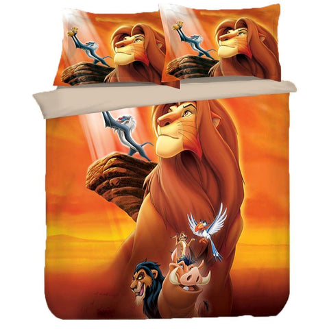 Parure de Lit Le Roi Lion Housse de Couette Disney 140x200 cm , avec Simba,  Timon et Pumba - Disney