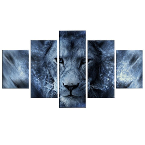 Tableau Lion Bleu photo sur toile nature