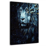 Tableau Lion Noir toile murale tête de lion