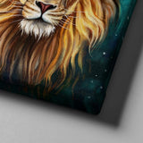 Tableau Lion Patience peinture colorée pour déco salon