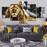 Tableau Lion Bravoure toile murale lion couleur