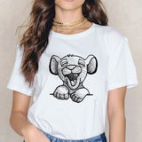 T-Shirt Roi Lion Funny femme
