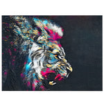 Tableau Lion Distinction toile tête de lion en couleur