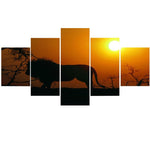 Tableau Lion Artifice déco coucher de soleil