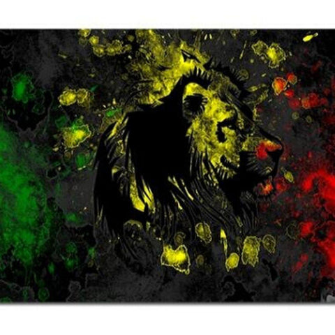 Drapeau lion noir rouge jaune vert.