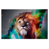 dessin tête de lion sur toile pour déco murale