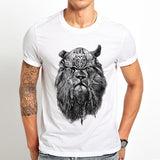 Tshirt tete de lion avec casque de viking.