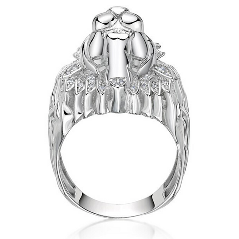 Bague tete de lion Petit modèle Enfant Acier Yeux Bleu Bague tete de lion Petit modèle Enfant Acier Yeux Bleu