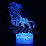 Lampe Led 3D Lion bleue