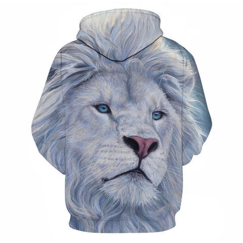 Sweat Lion Blanc 3D dos