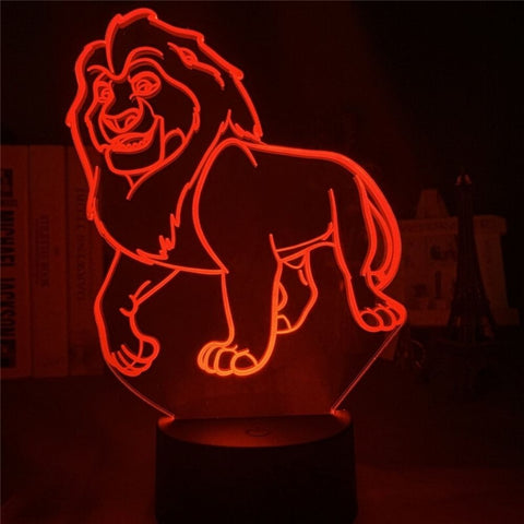 Lampe de Chevet Roi Lion Mufasa rouge