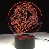 Lampe de Chevet Lion Portrait rouge