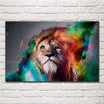 Peinture sur toile de tête de lion