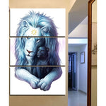 Tableau Lion Blanc Lion Noir dessin de lions sur toile murale