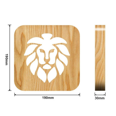 Lampe de Chevet Lion Bois dimensions