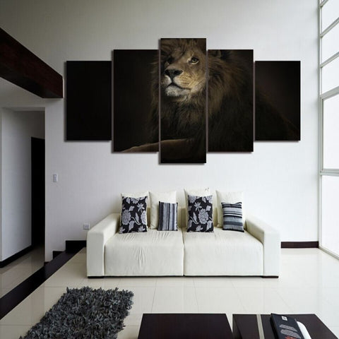 Tableau Lion Dark décoration murale pour salon