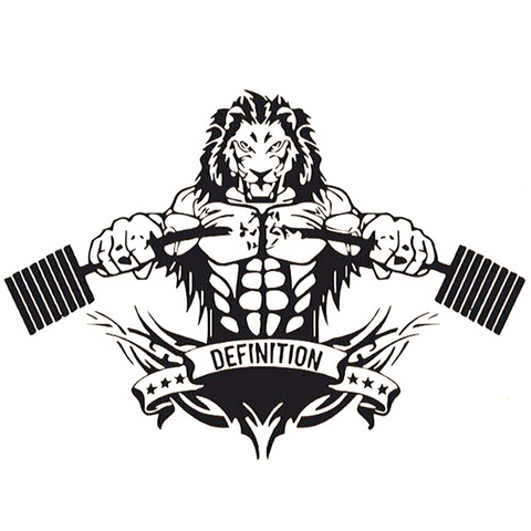 Sticker lion bodybuilder