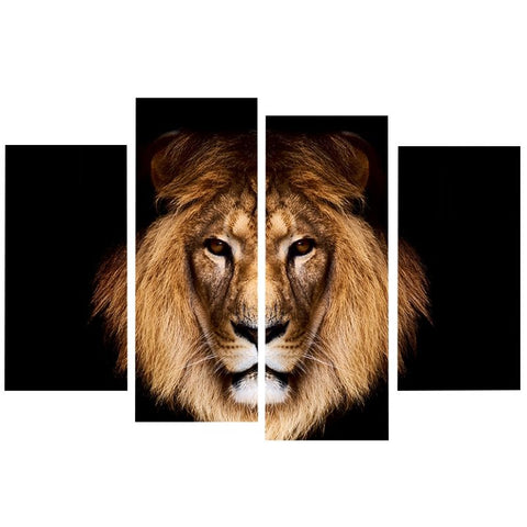 Tableau Lion toile murale tête de lion couleur