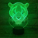 Lampe 3D Lionne verte