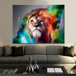 Tableau Lion Coloris décoration originale en couleur