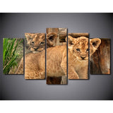 Tableau Jeunes Lions décor nature pour chambre