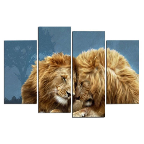 déco dessins sur toile lions