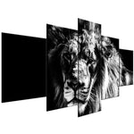 Grand Tableau Lion Noir et Blanc toile murale lion