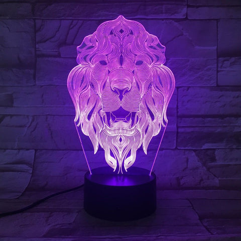 Lampe de Chevet Lion violet