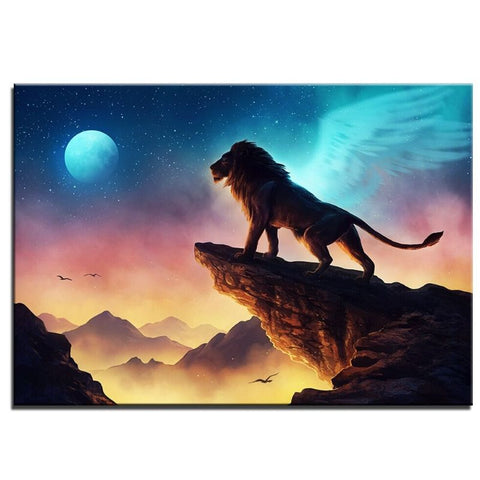 Tableau Lion Inspiration décoration paysage naturel