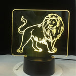 Lampe de Chevet Lion en Plaque jaune