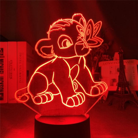 Lampe 3D Le Roi Lion rouge