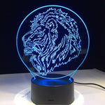 Lampe de Chevet Lion Portrait bleue