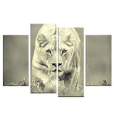 Tableau Lionne photo lion noir et blanc