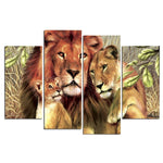 toile famille de lion