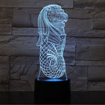 Lampe 3D Lion allumée